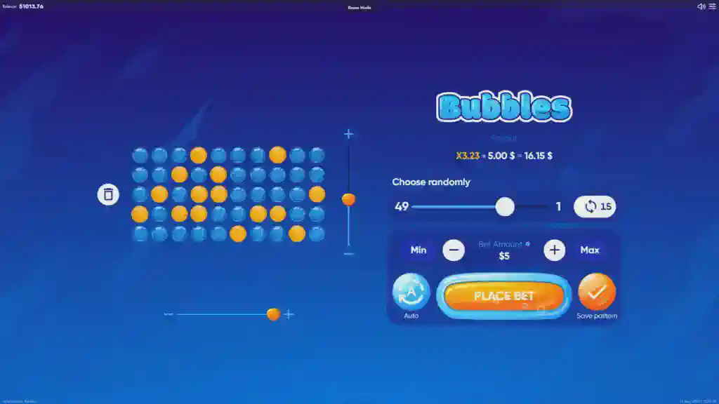 Bubbles casino gameplay